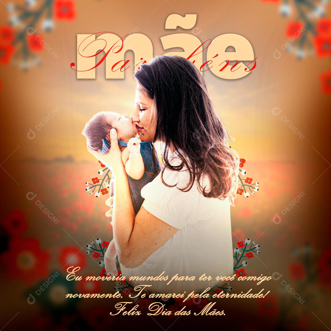 Social Media Parabéns Mãe Frase Amor PSD Editável