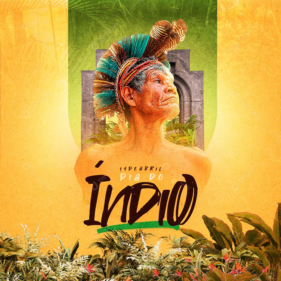 Social Media Data Comemorativa Dia Do Índio PSD Editável