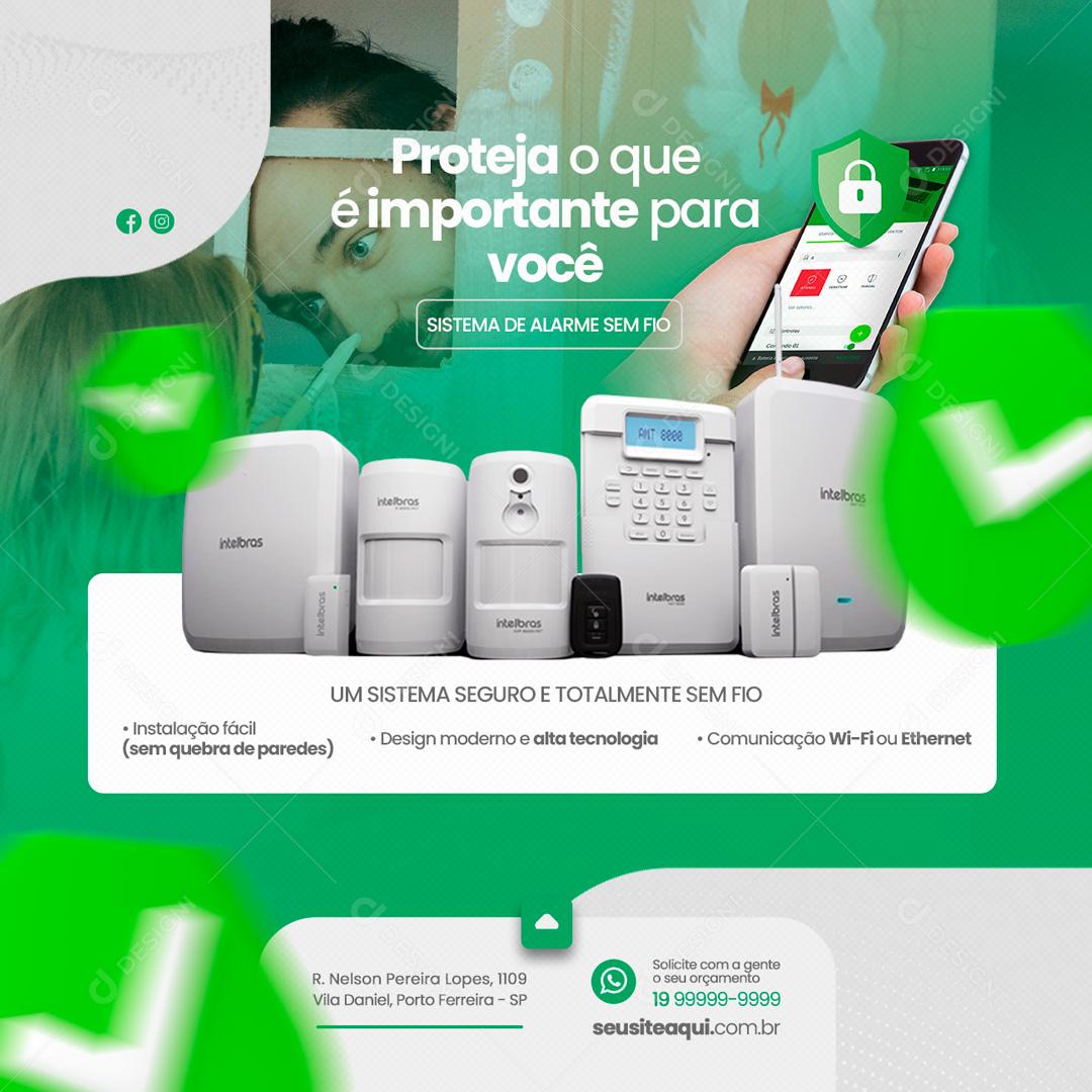 Social Media Proteja o Que é importante para Você Segurança Eletrônica PSD Editável