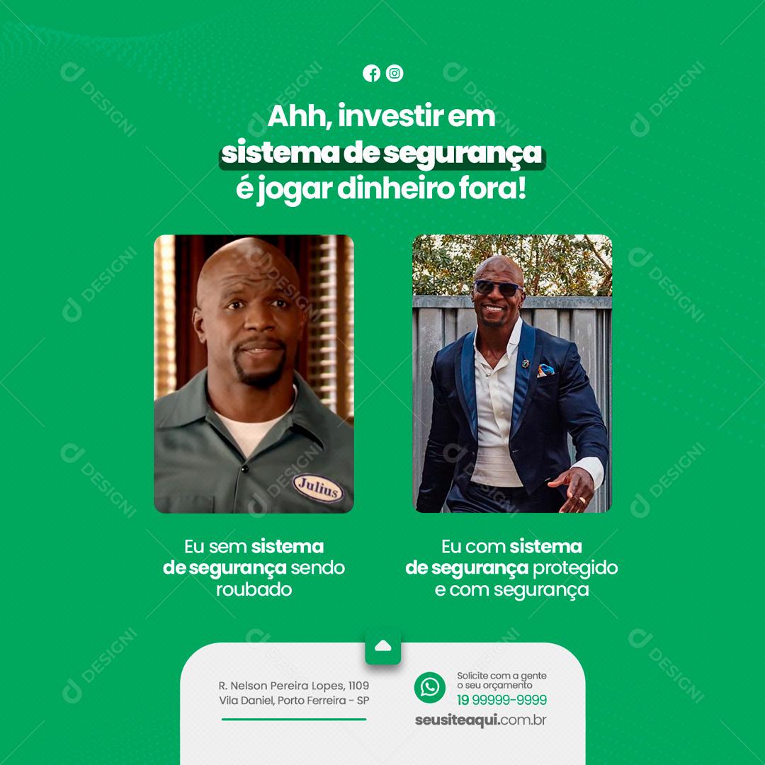 Social Media Eu Com Sistema de Segurança Protegido Segurança Eletrônica PSD Editável