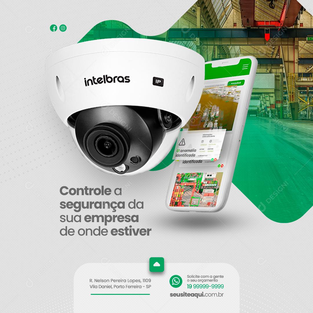 Social Media Controle a Segurança da Sua Empresa de Onde Estiver Segurança Eletrônica PSD Editável