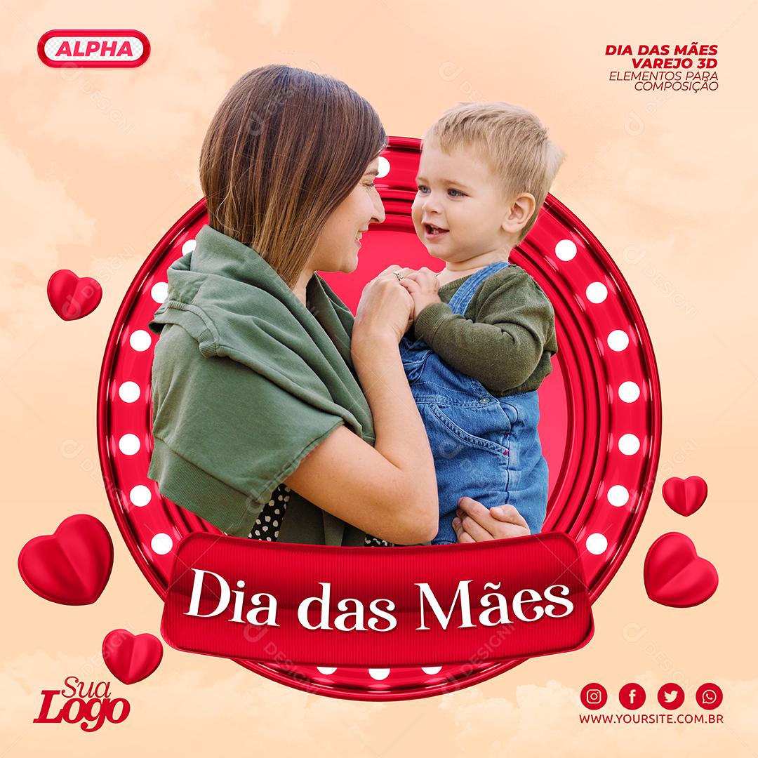 Social Media Dia Das Mães 8 De Maio PSD Editável