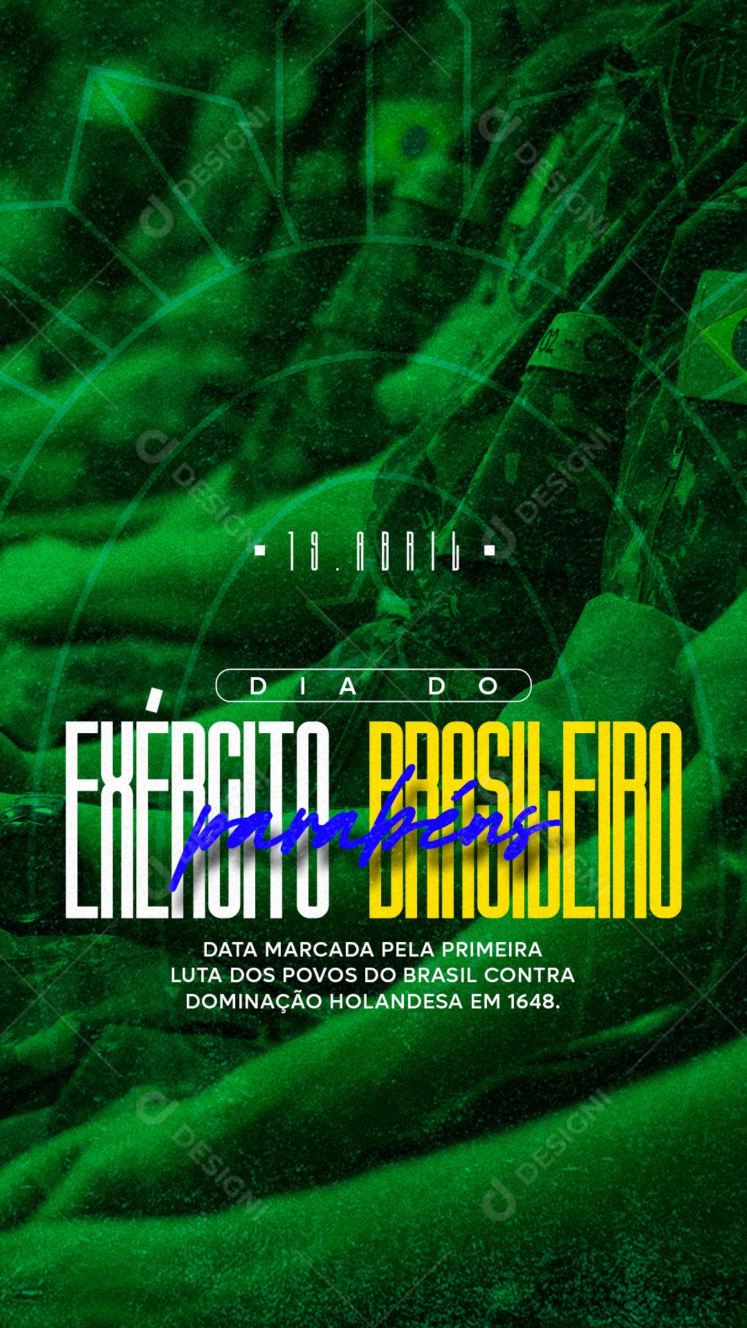 Dia do Exercito Brasileiro Social Media PSD Editável
