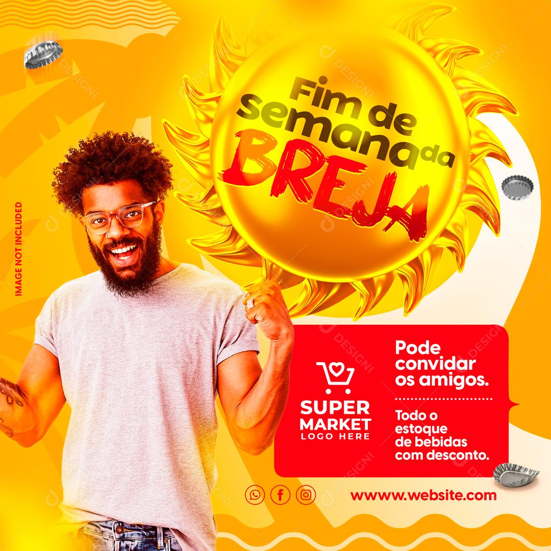 Fim De Semana Da Breja Promoção Cerveja Social Media PSD Editável