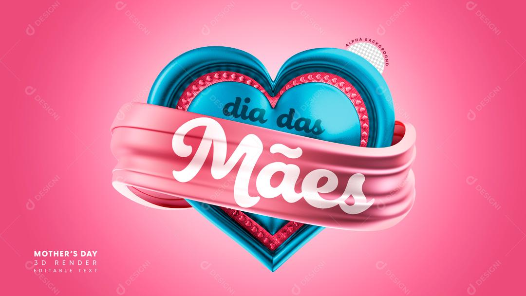 Selo 3D Para Composição Dia Das Mães PSD Editável