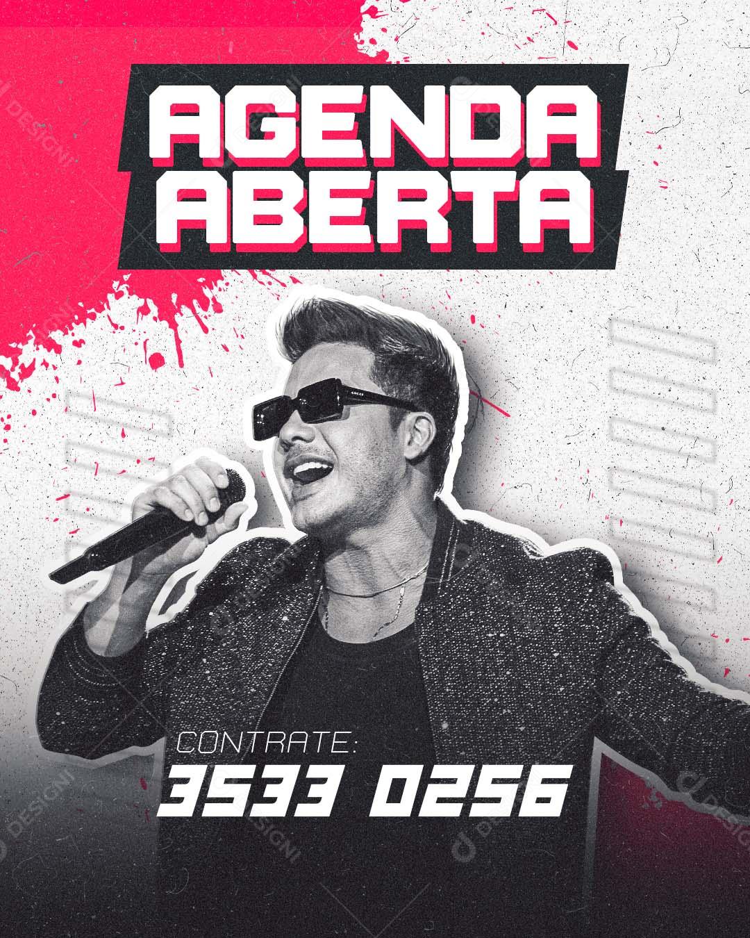 Social Media Agenda Aberta Contrate Wesley Safadão PSD Editável