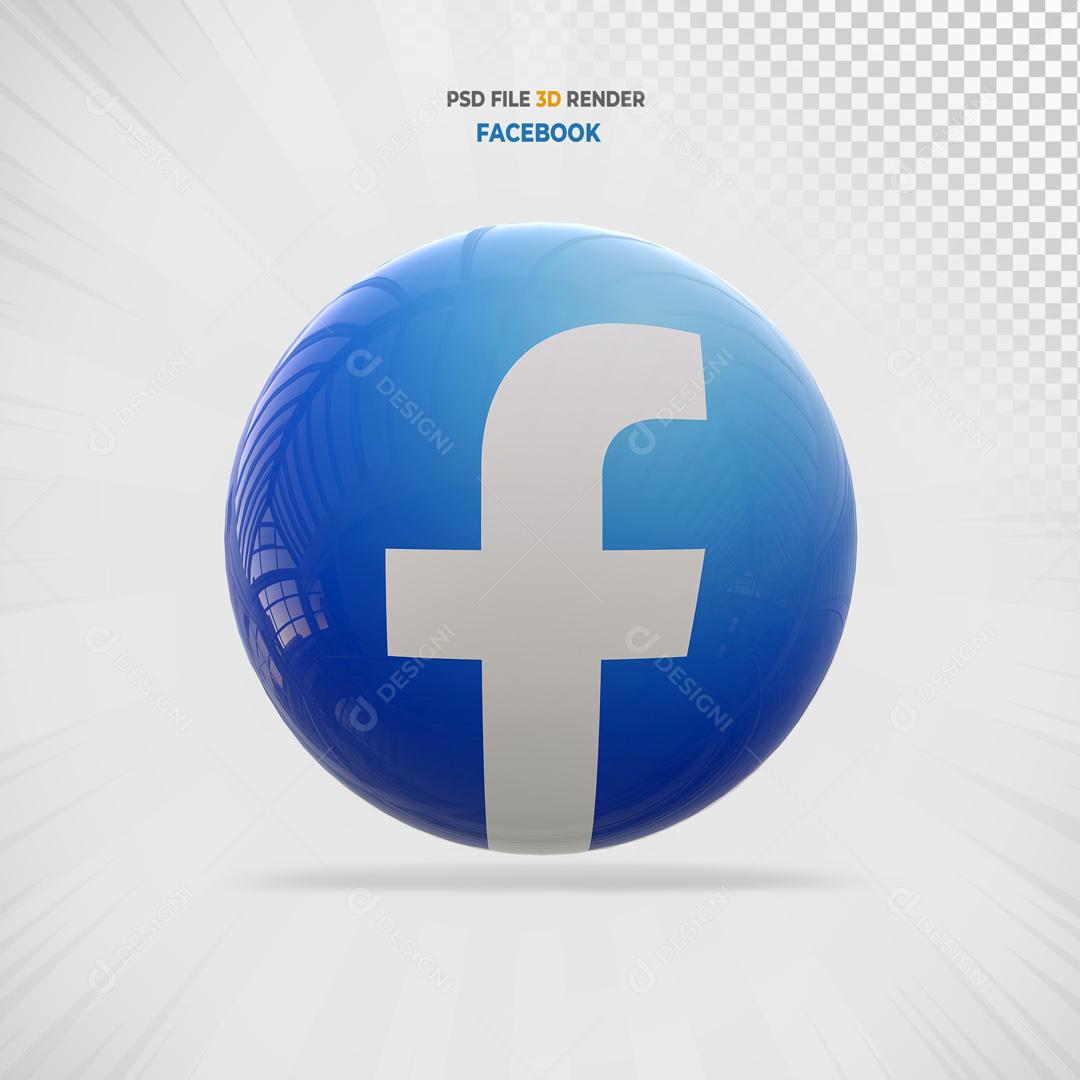 Facebook 3D Elemento Para Composição PSD