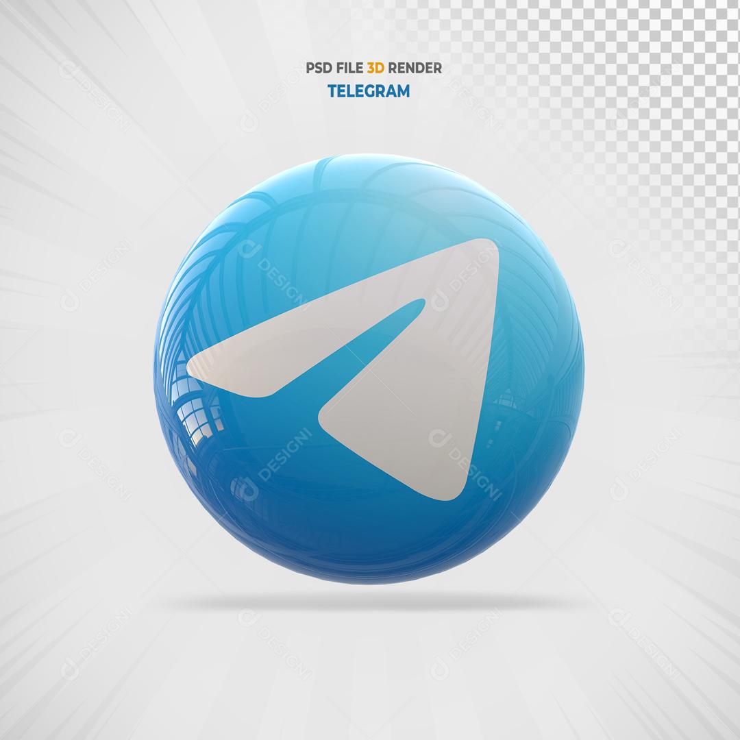 Telegram 3D Elemento Para Composição PSD