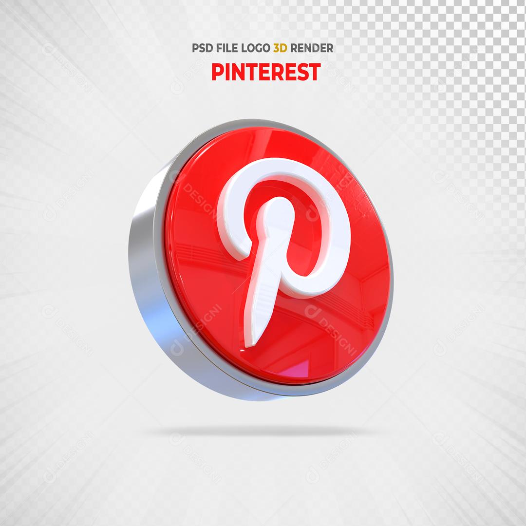 ícone Pinterest 3D Para Composição PSD