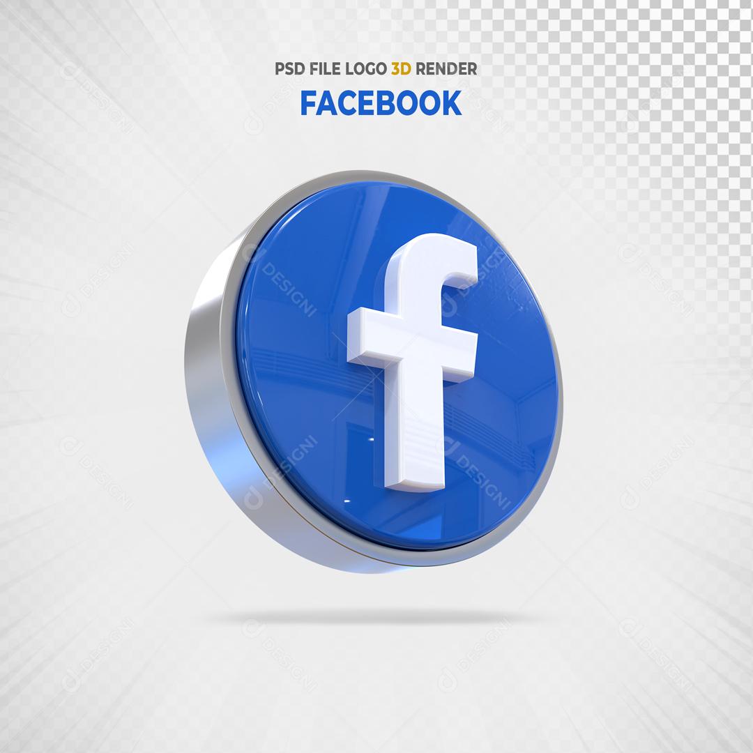 ícone Facebook 3D Para Composição PSD