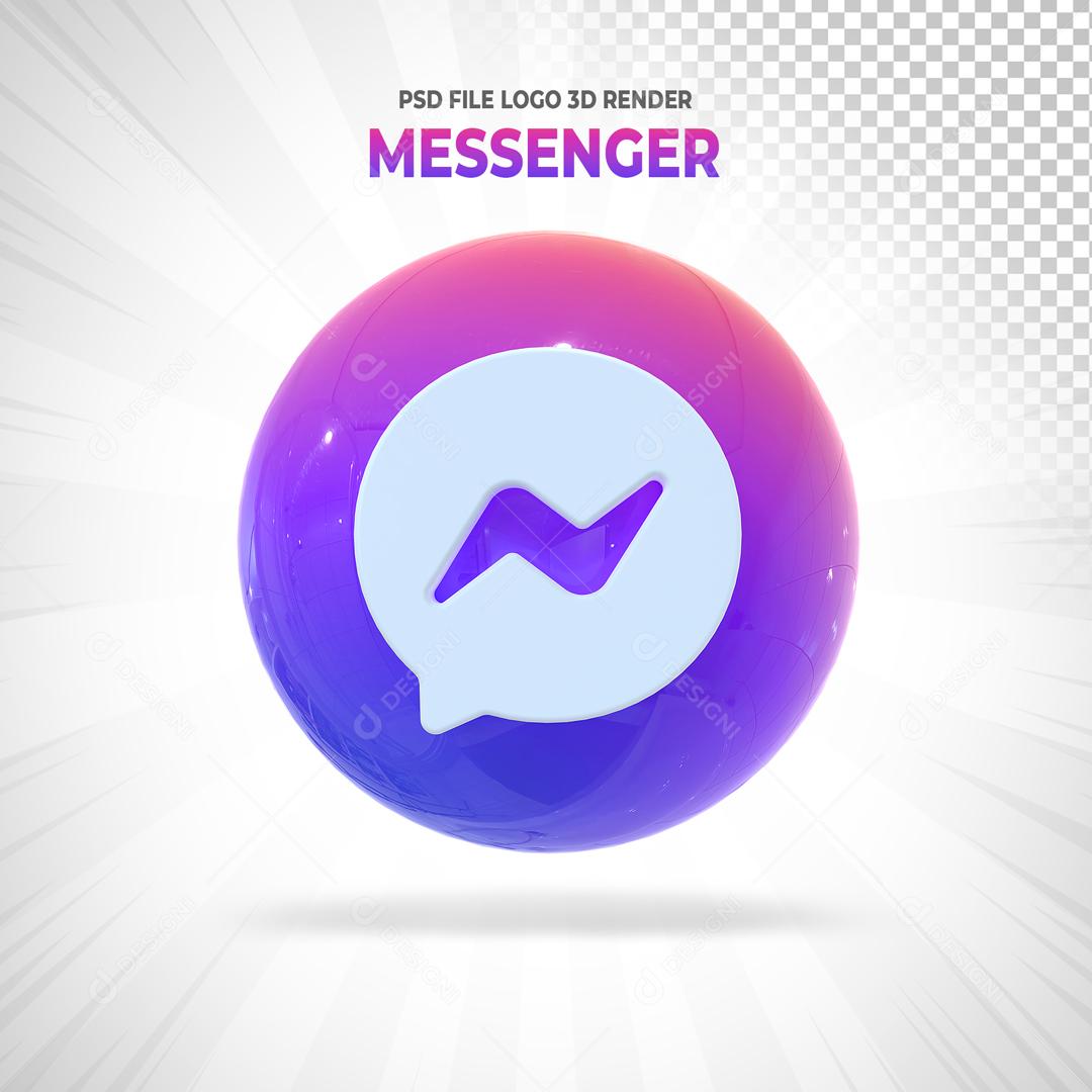 Elemento 3D Messenger Para Composição PSD