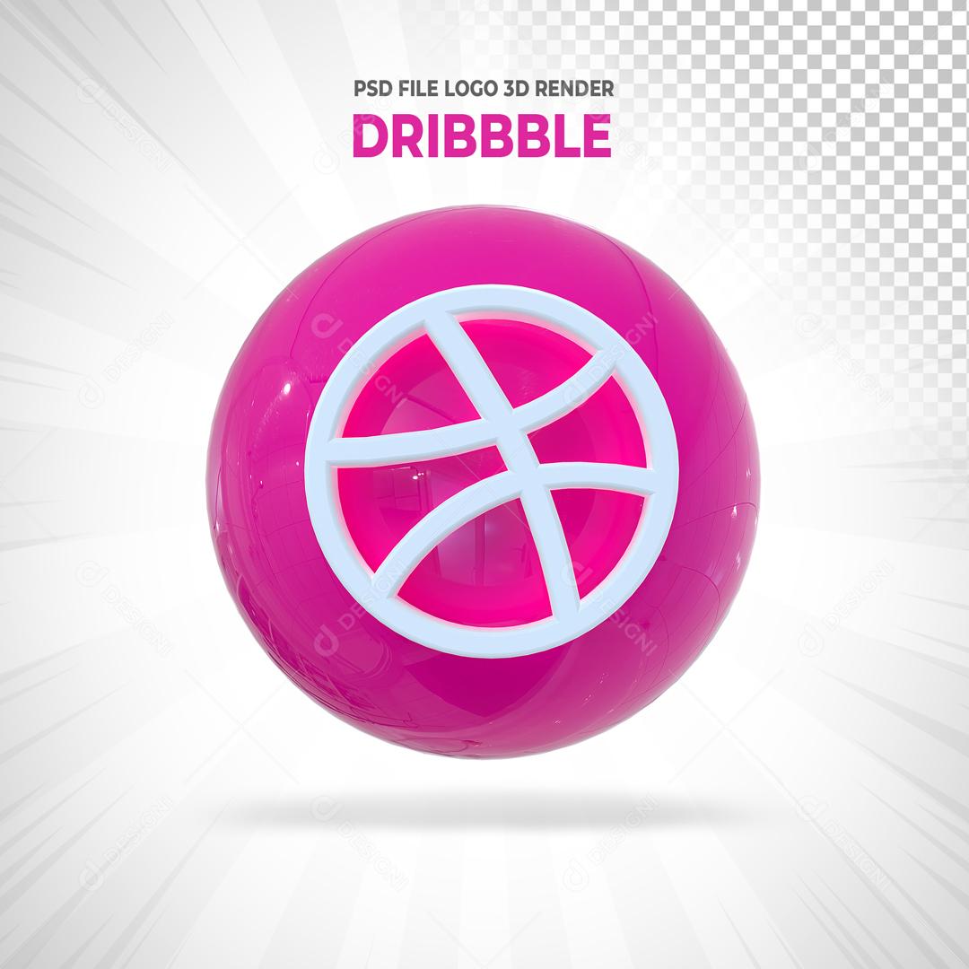 Elemento 3D Dribbble Para Composição PSD