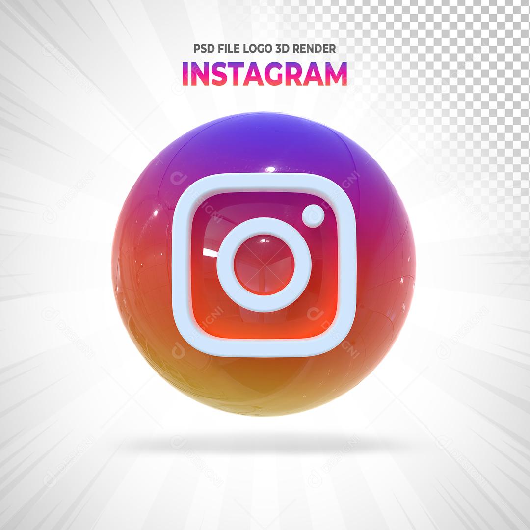 Elemento 3D Instagram Para Composição PSD