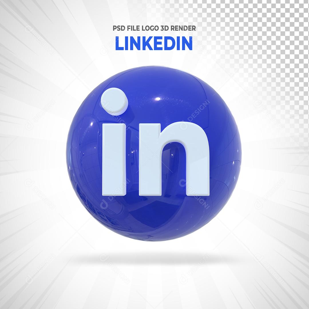 Elemento 3D Linkedin Para Composição PSD