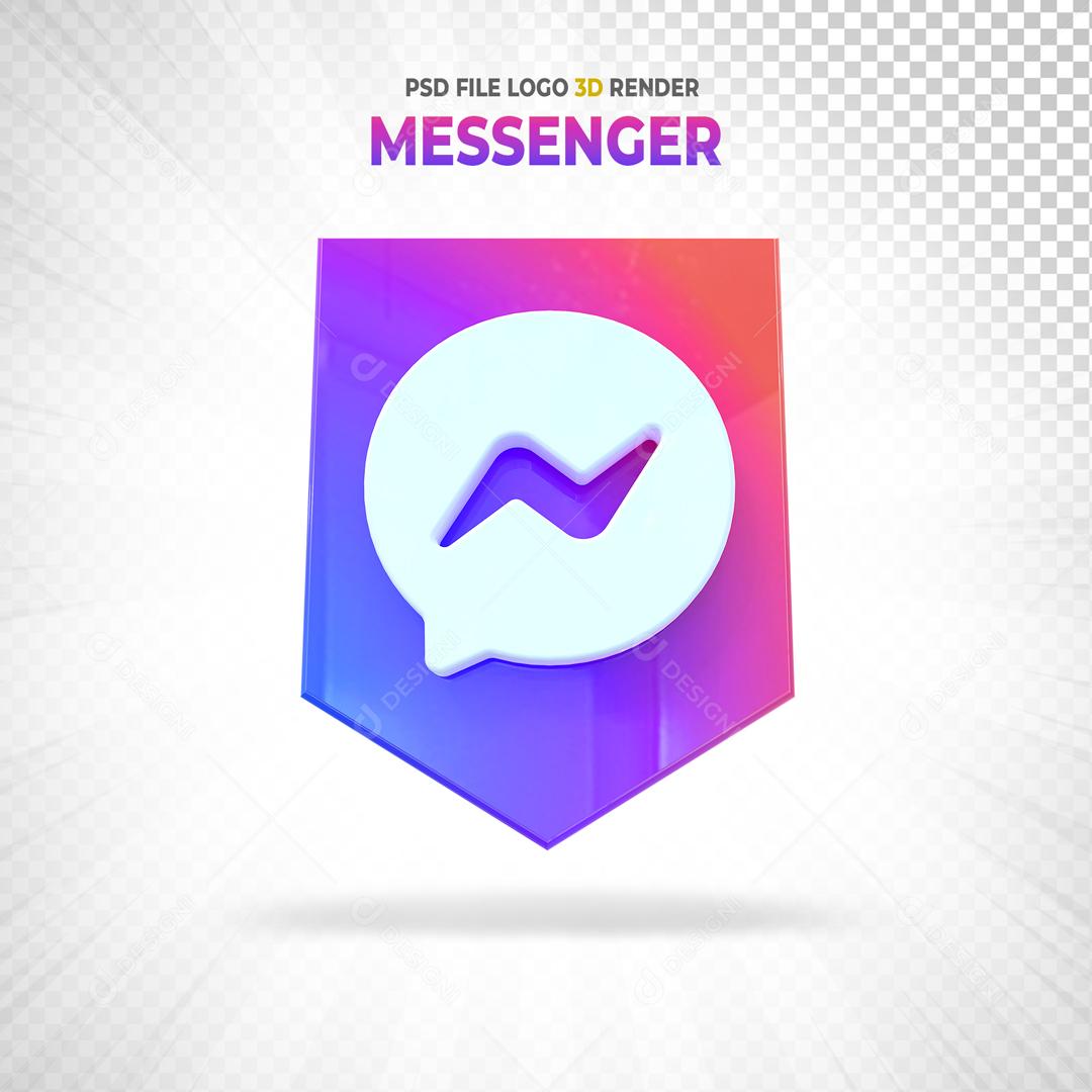 Brasão Messenger 3D Elemento Para Composição PSD