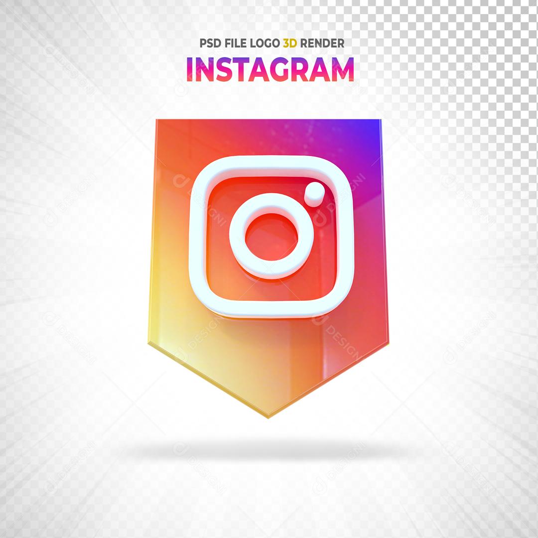 Instagram Coat of Arms 3D Element For Composition PSD