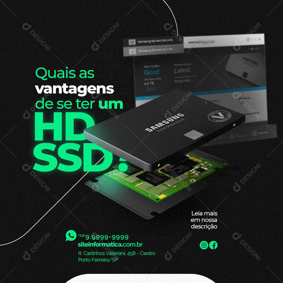 Social Media Quais as Vantagens de Se Ter Um Hdssd Manutenção Informática PSD Editável