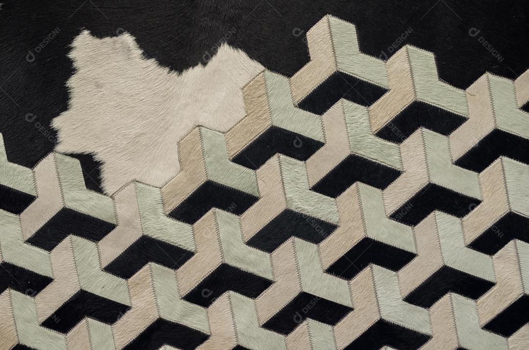 Textura de tapete geométrico de pelo de vaca para fundos