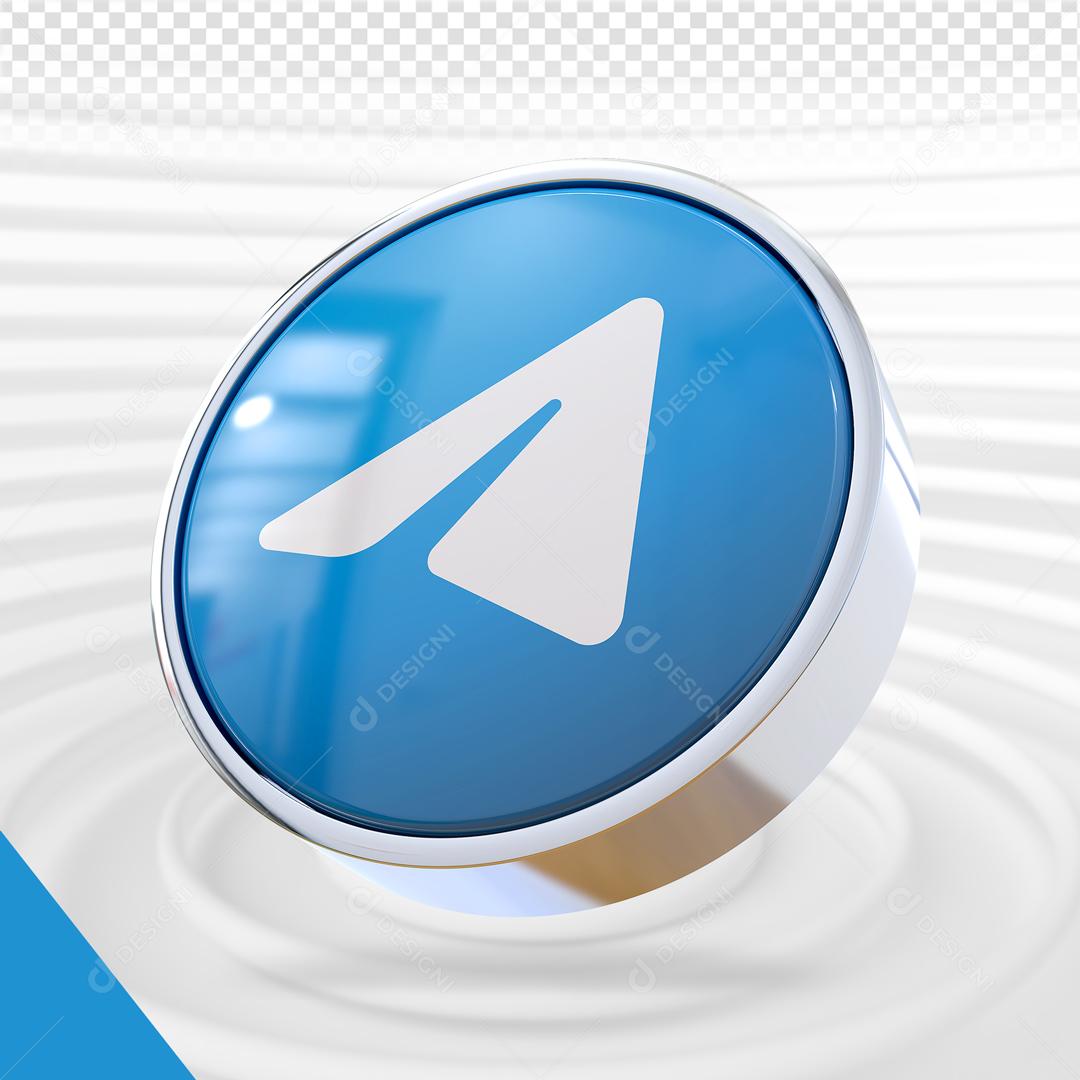 Telegram 3D Elemento Para Composição PSD