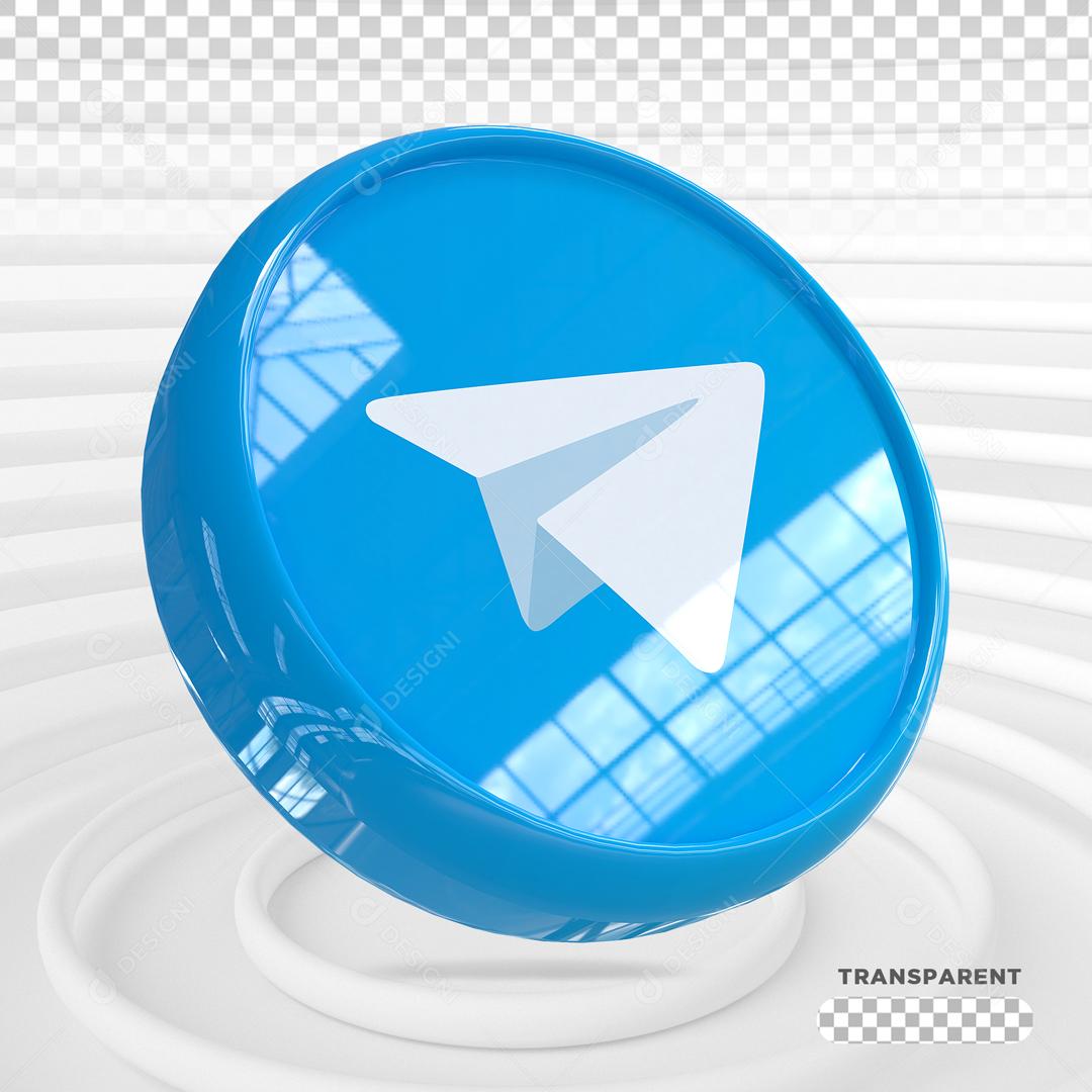 Telegram 3D Elemento Para Composição PSD