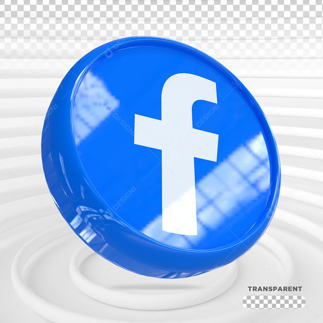 Facebook 3D Elemento Para Composição PSD