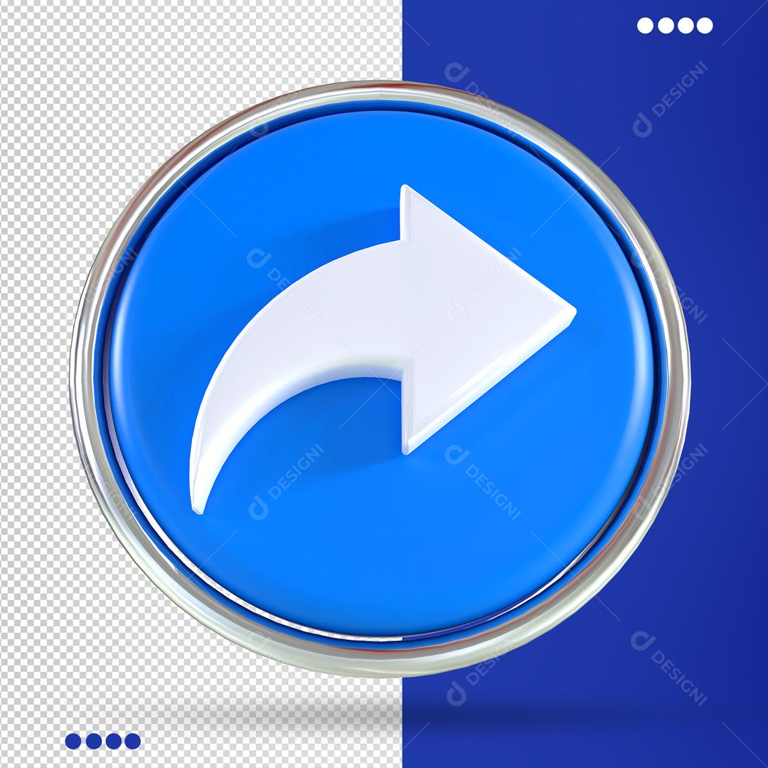 Seta Direita Elemento 3D Para Composição PSD