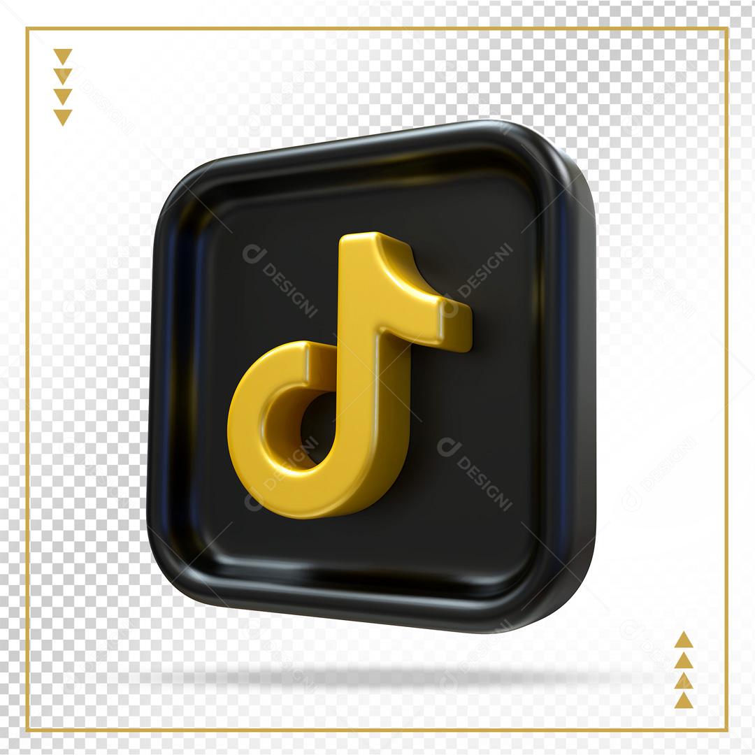Ícone 3D Tiktok Elemento Para Composição PSD