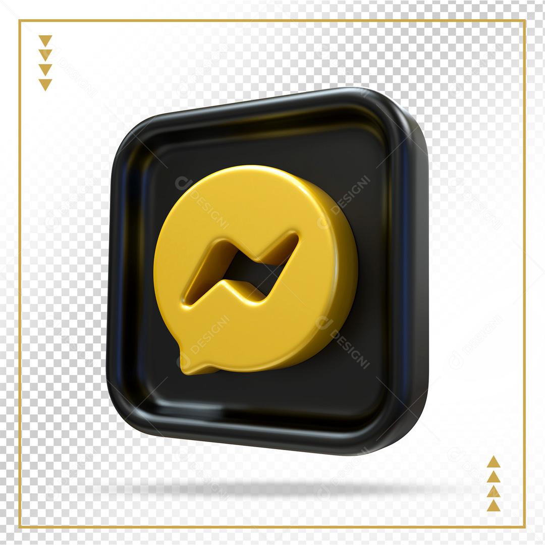 Ícone 3D Messenger Elemento Para Composição PSD