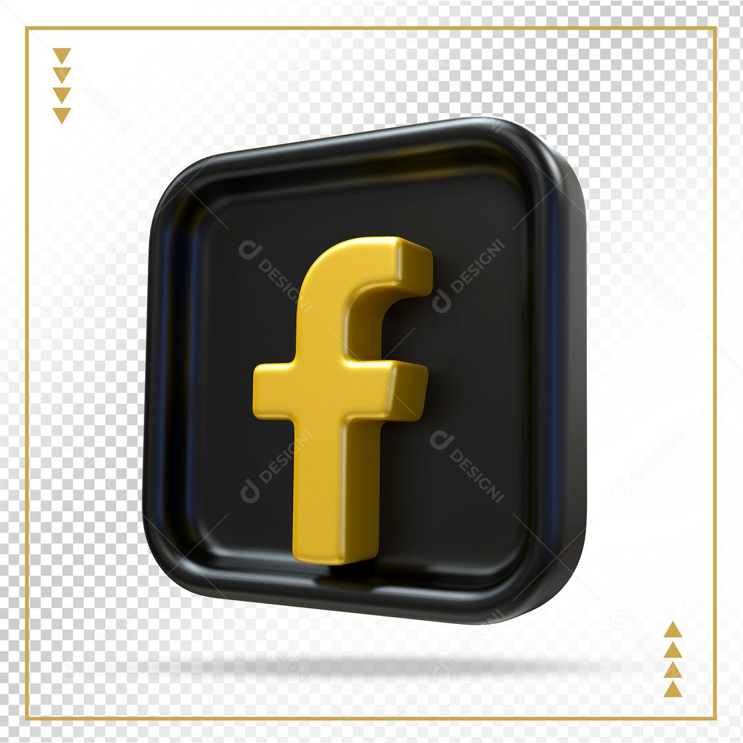 Elemento 3D Facebook Para Composição PSD