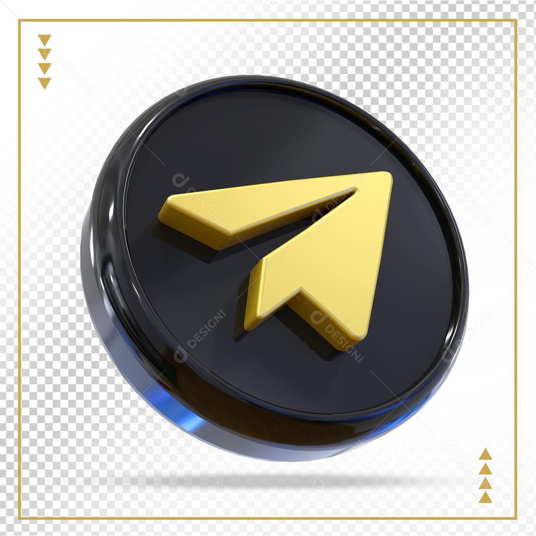 Ícone 3D Telegram Para Composição PSD