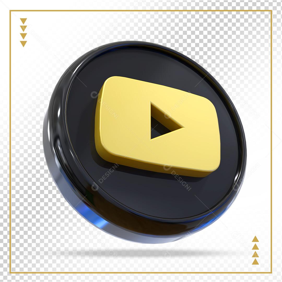 Elemento 3D Youtube Logo Para Composição PSD