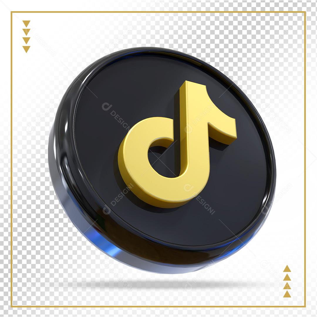 Ícone 3D Tiktok Elemento Para Composição PSD