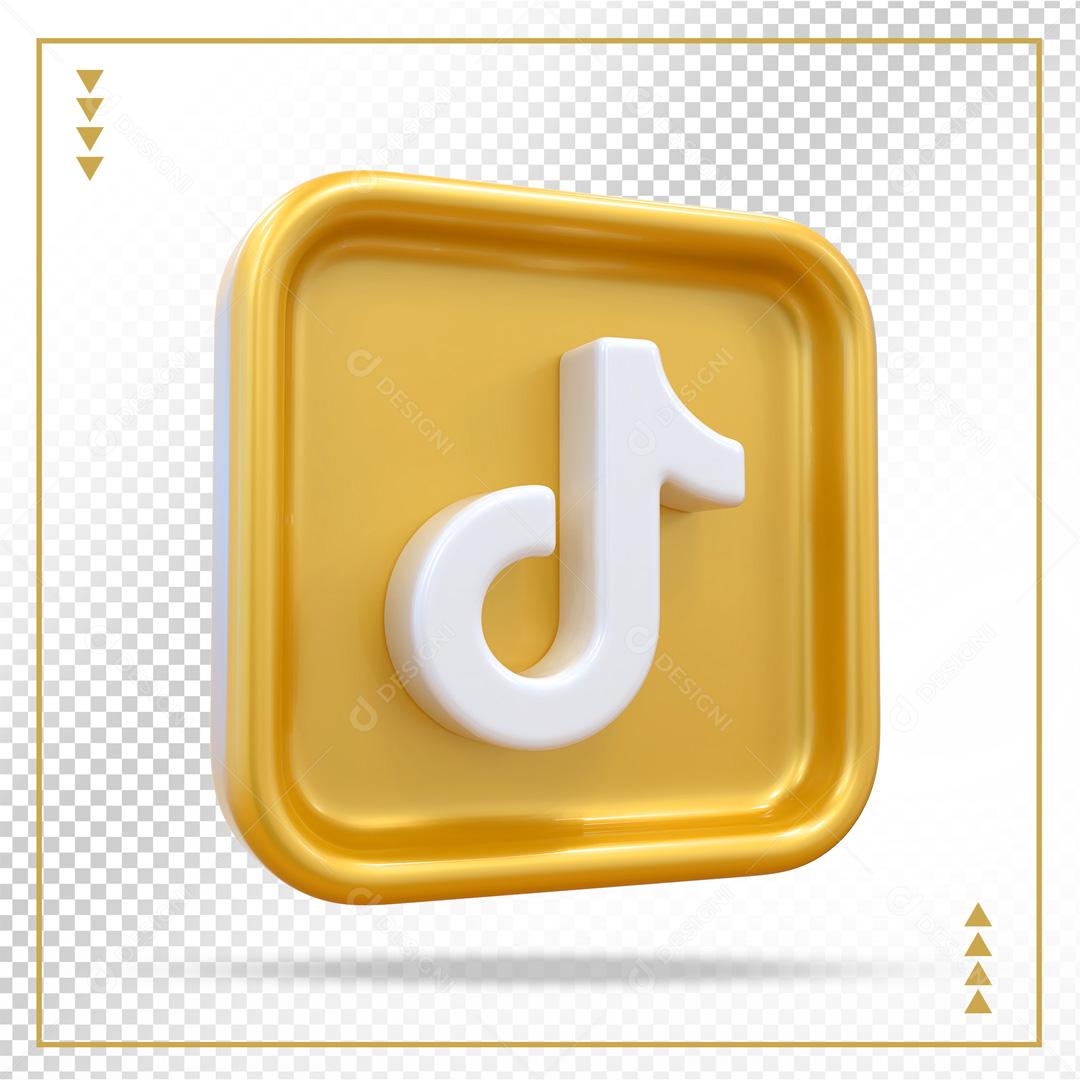 Ícone 3D Tiktok Elemento Para Composição PSD