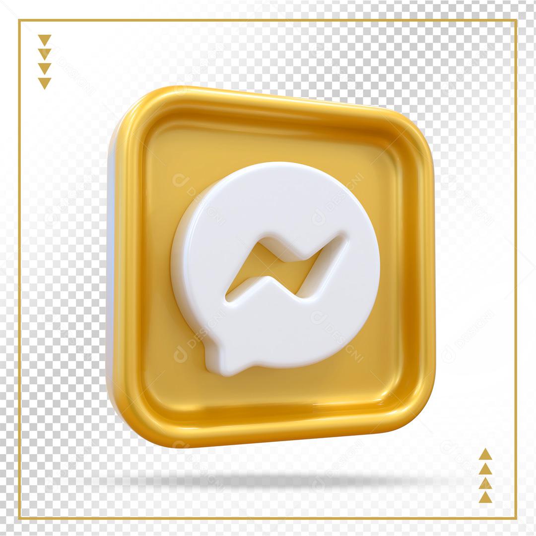 Elemento 3D ícone Messenger PSD