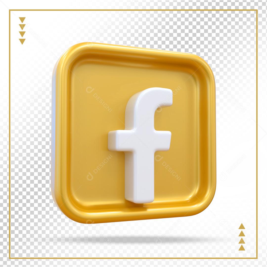 Elemento 3D Facebook Para Composição PSD
