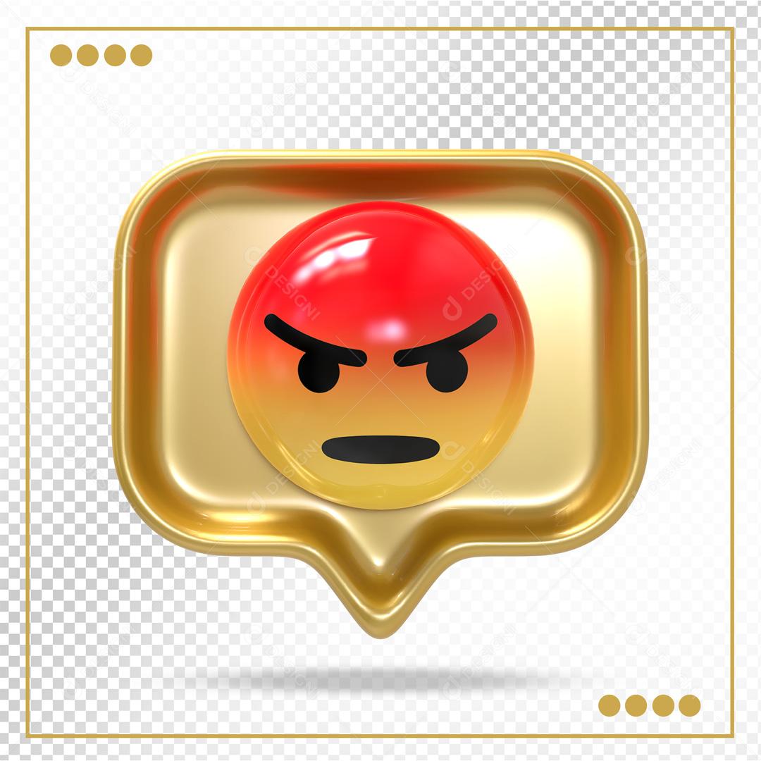 Emoji Zangado Elemento 3D Para Composição PSD