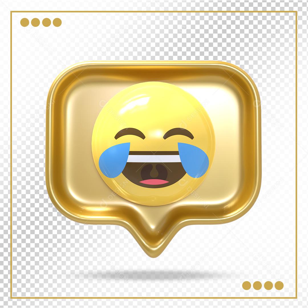Elemento 3D Emoji Chorando de Rir Instagram PSD