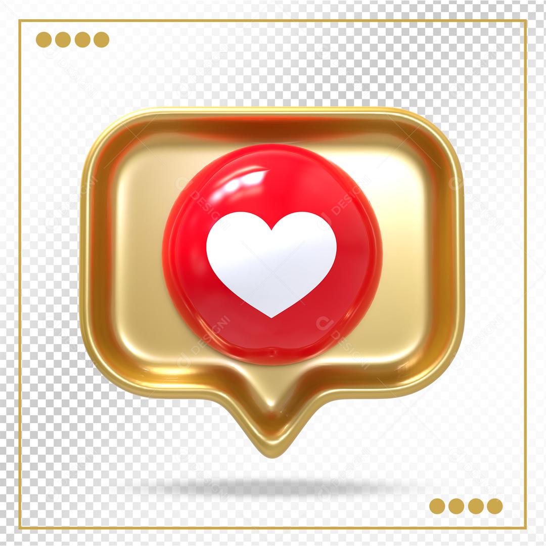 Elemento 3D Emoji Like Instagram PSD