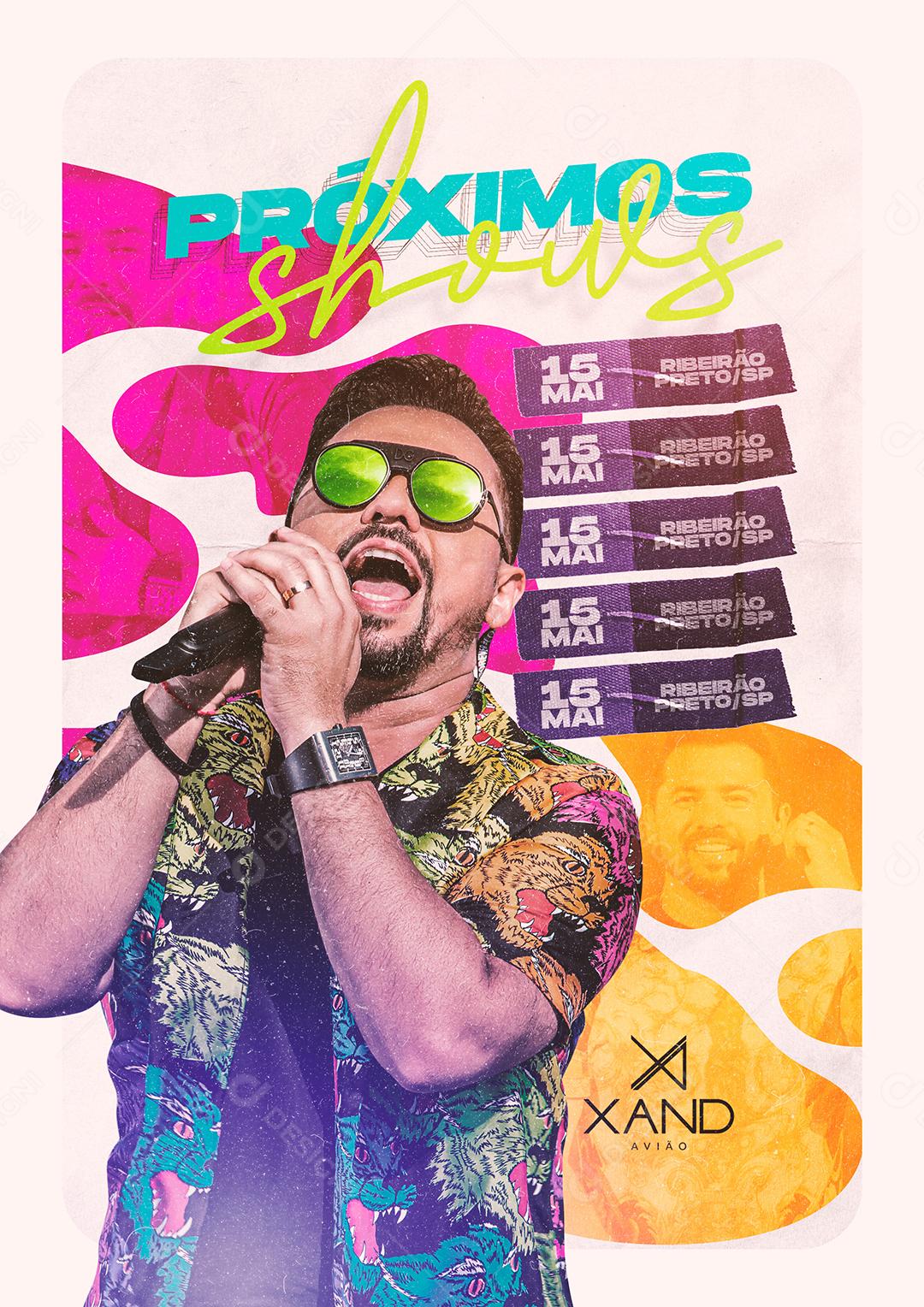 Social Media Próximos Shows Agenda Xand Avião Flyer Story PSD Editável