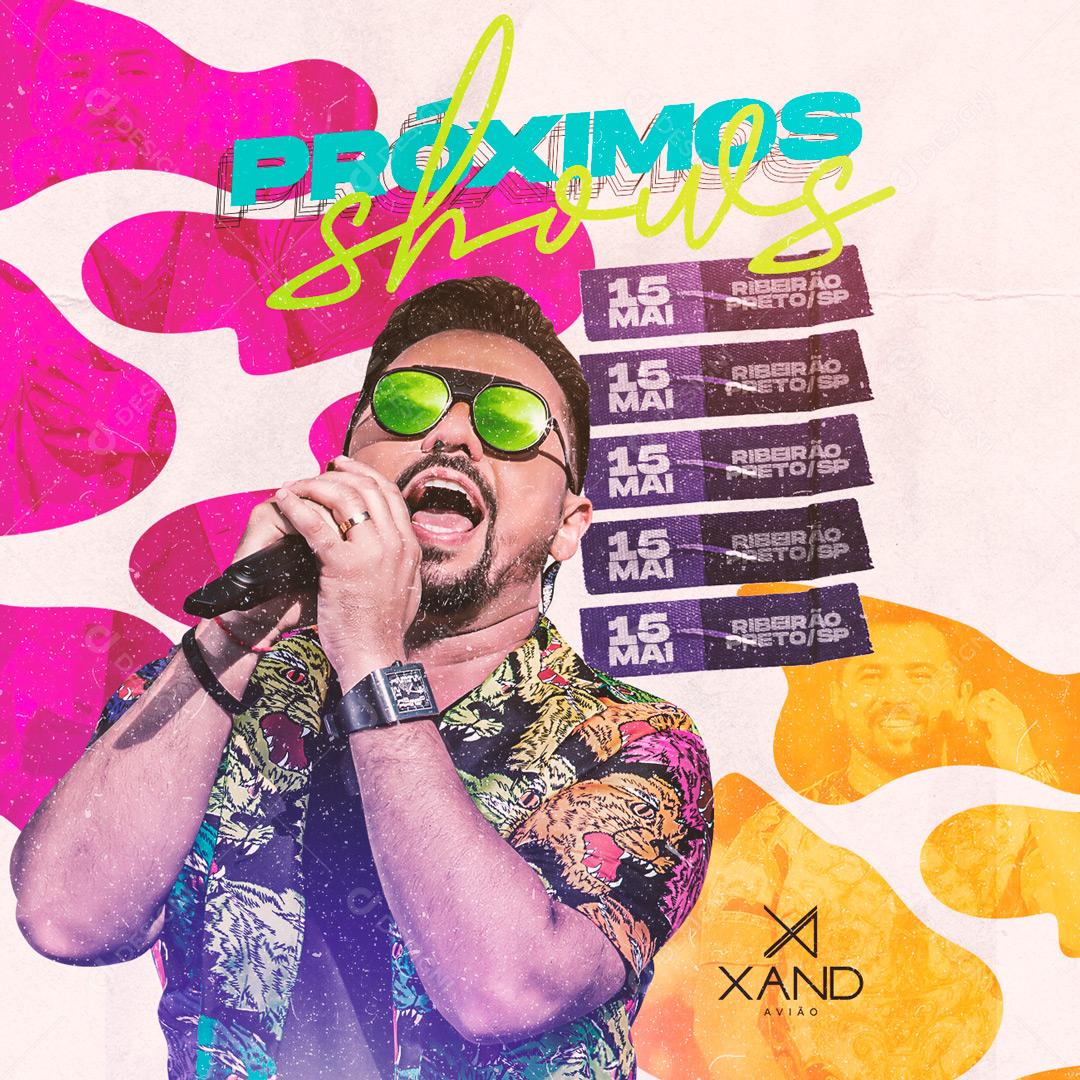 Social Media Próximos Shows Agenda Xand Avião Flyer PSD Editável