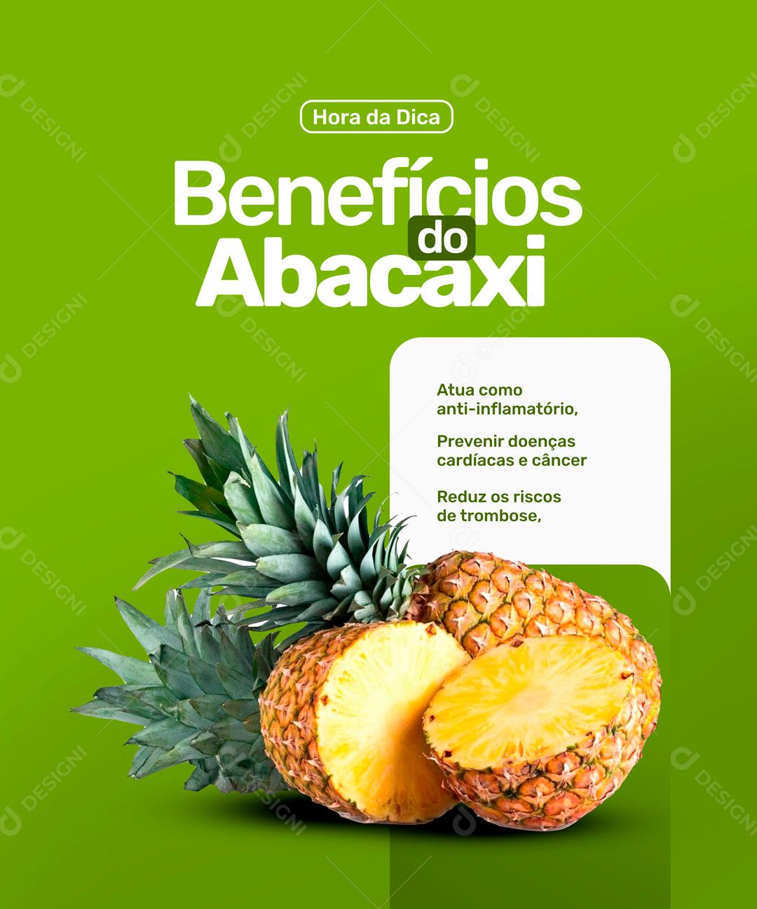 Benefícios Do Abacaxi Conheça Agora No Nosso Perfil Social Media PSD Editável