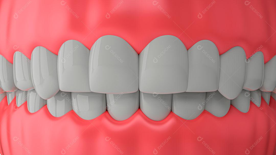 Elementos 3D Boca Gengiva e Dentes Para Composição Imagem JPG