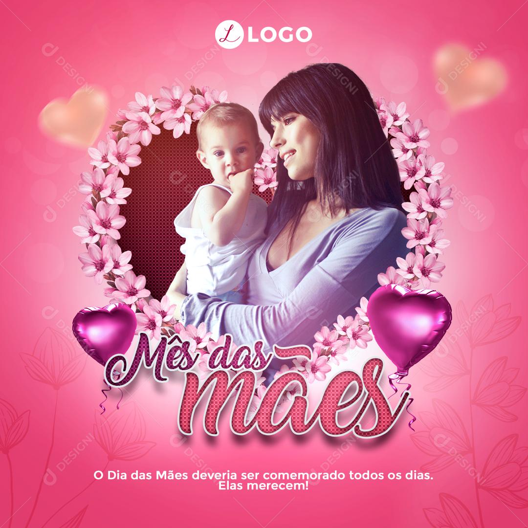 Mês Das Mães Data Comemorativa Social Media PSD Editável
