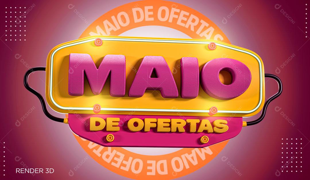 Selo 3D Para Composição Maio De Ofertas PSD Editável