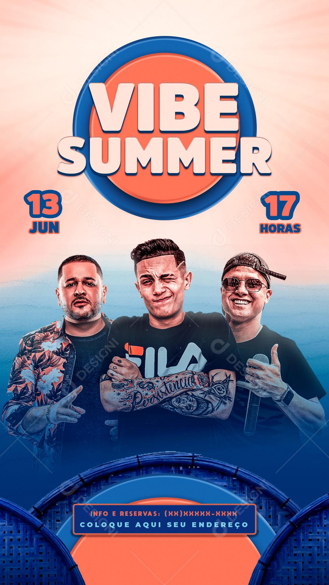 Flyer Vibe Summer Shows Social Media PSD Editável