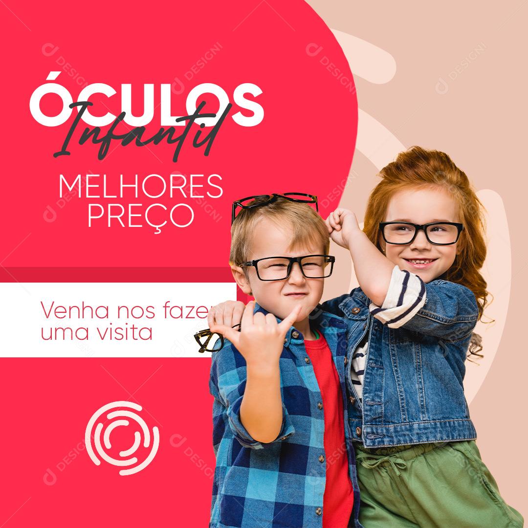 Social Media Óticas Óculos Infantil Melhores Preço PSD Editável