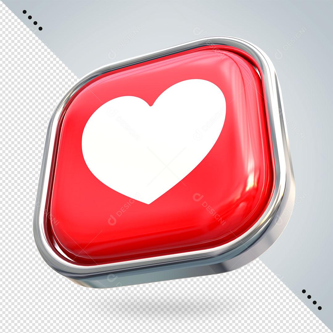 Ícones 3D Para Composição Facebook Coração PSD Editável