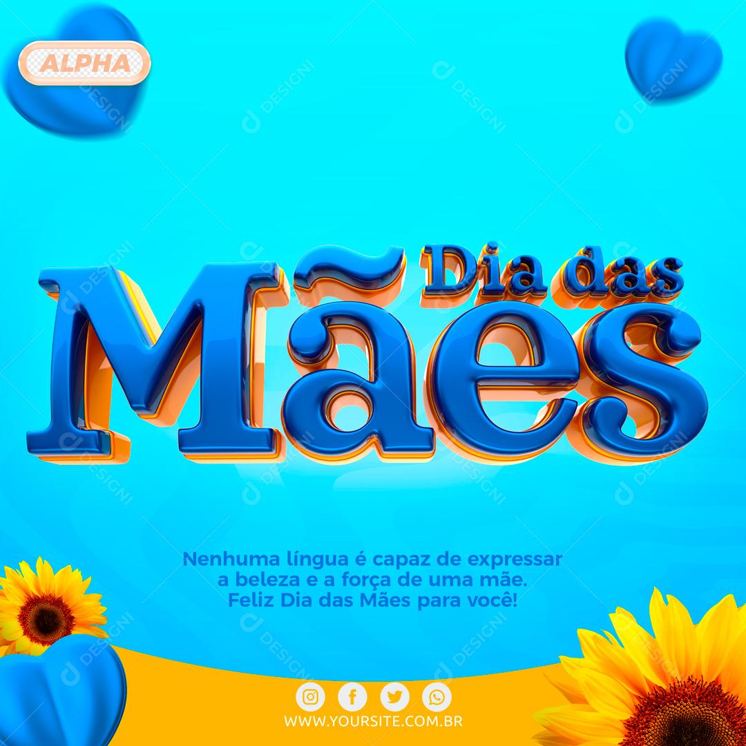 Social Media Dia Das Mães Azul Social Media PSD Editável