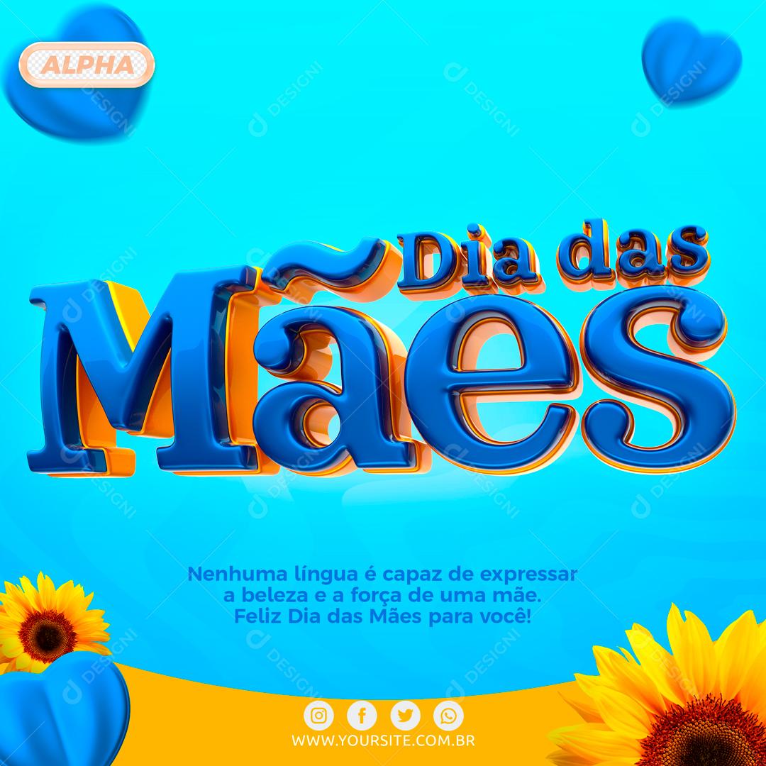 Social Media Dia Das Mães Azul Social Media PSD Editável