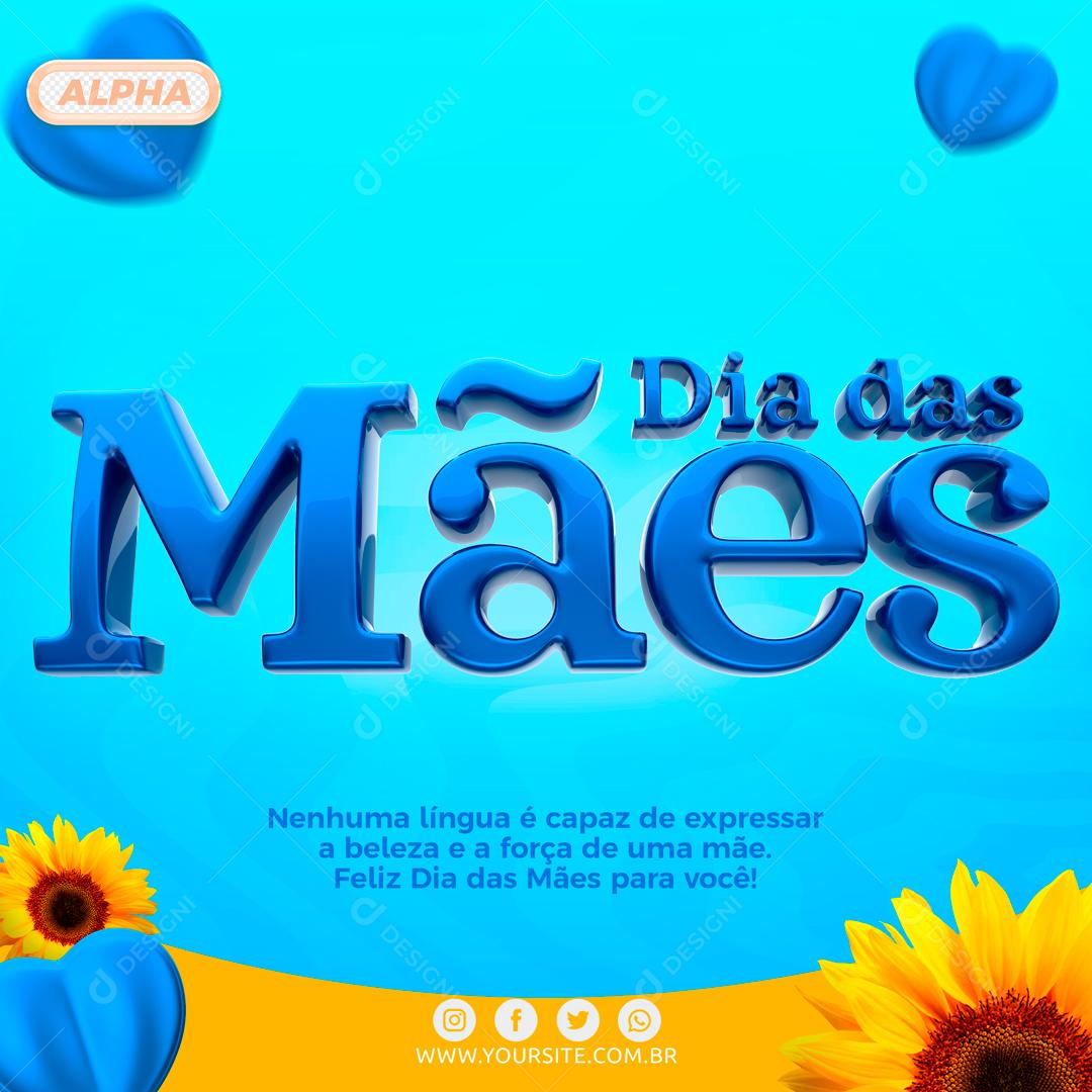 Social Media Dia Das Mães Azul Social Media PSD Editável